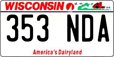 WI license plate 353NDA