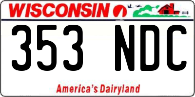 WI license plate 353NDC