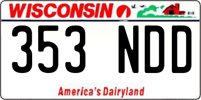 WI license plate 353NDD