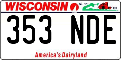 WI license plate 353NDE