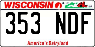 WI license plate 353NDF