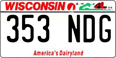 WI license plate 353NDG
