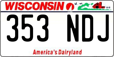 WI license plate 353NDJ