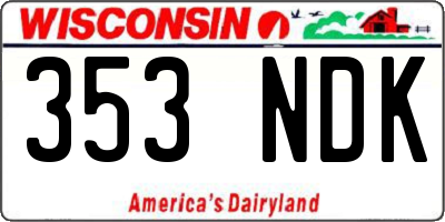 WI license plate 353NDK