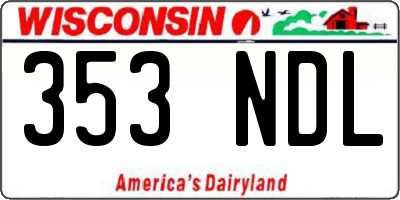 WI license plate 353NDL