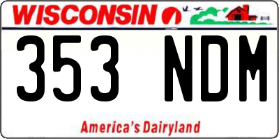 WI license plate 353NDM