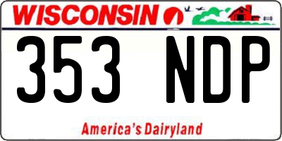WI license plate 353NDP