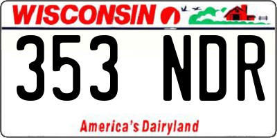 WI license plate 353NDR