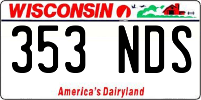 WI license plate 353NDS