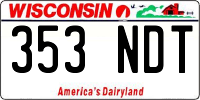 WI license plate 353NDT