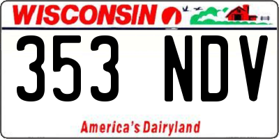 WI license plate 353NDV