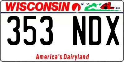 WI license plate 353NDX