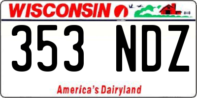 WI license plate 353NDZ