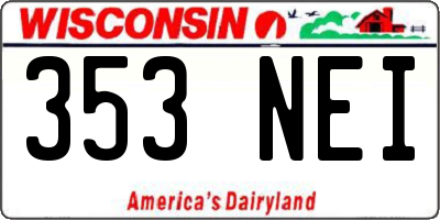 WI license plate 353NEI