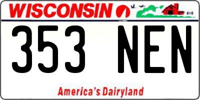 WI license plate 353NEN