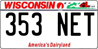WI license plate 353NET