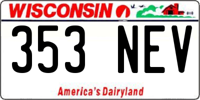 WI license plate 353NEV