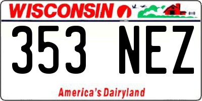 WI license plate 353NEZ