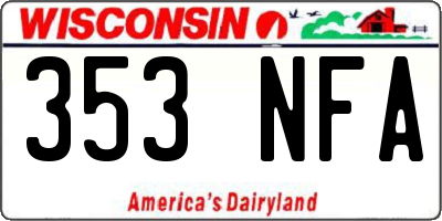 WI license plate 353NFA