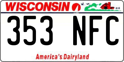 WI license plate 353NFC