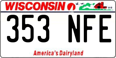 WI license plate 353NFE
