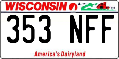 WI license plate 353NFF