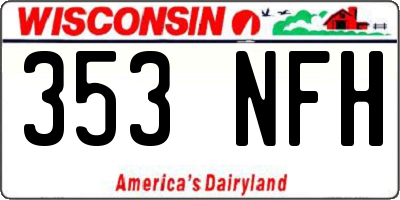 WI license plate 353NFH