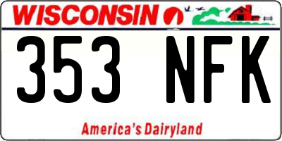 WI license plate 353NFK