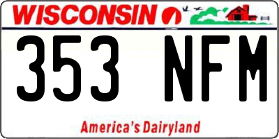 WI license plate 353NFM