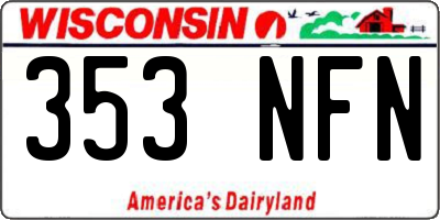 WI license plate 353NFN