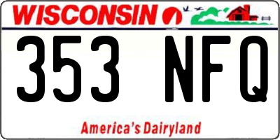 WI license plate 353NFQ