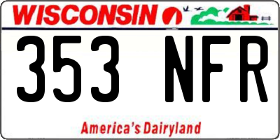 WI license plate 353NFR