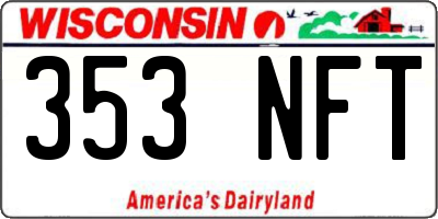 WI license plate 353NFT