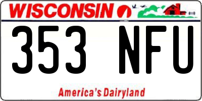 WI license plate 353NFU