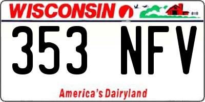 WI license plate 353NFV