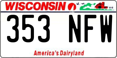 WI license plate 353NFW