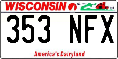 WI license plate 353NFX