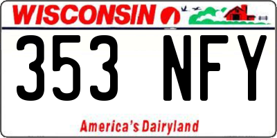 WI license plate 353NFY