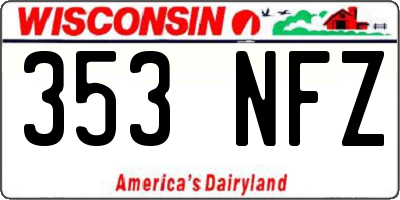 WI license plate 353NFZ