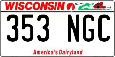 WI license plate 353NGC