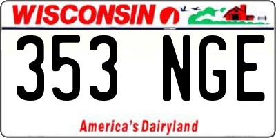 WI license plate 353NGE