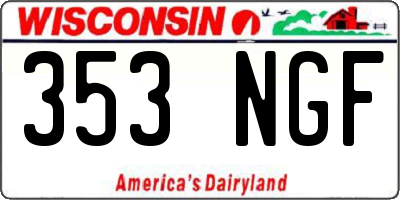 WI license plate 353NGF