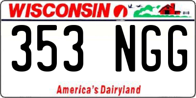 WI license plate 353NGG