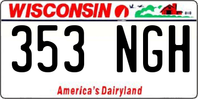 WI license plate 353NGH
