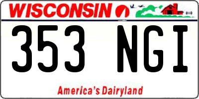 WI license plate 353NGI