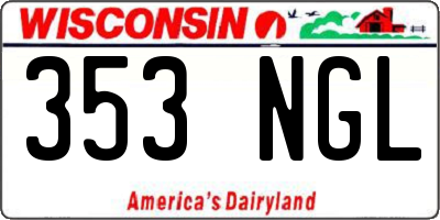 WI license plate 353NGL