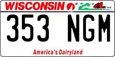 WI license plate 353NGM