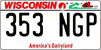 WI license plate 353NGP