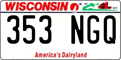 WI license plate 353NGQ
