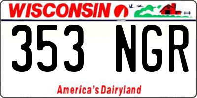 WI license plate 353NGR